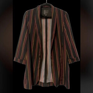 Dynamite Lined Open Front striped 3/4 Sleeves  Blazer Sz L